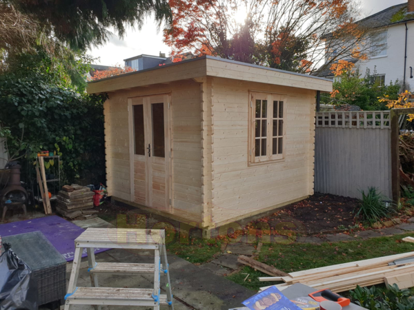 Woodpro 3m x 3m 44mm flat roof log cabin_2